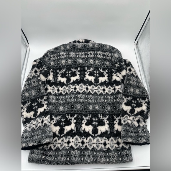 VTG Real Comfort High Pile Fleece Nordic Deer Coat Women’s Size Medium Jacket - Picture 7 of 16